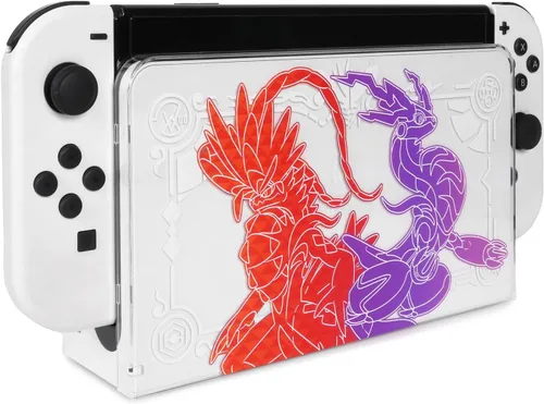 Vista 6 de TIKOdirect Cubierta de placa frontal personalizada para base de carga OLED Nintendo Switch, policarbonato duro, carcasa delgada antiarañazos sin