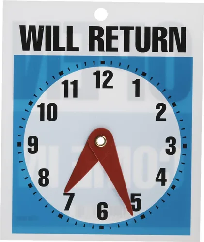 Vista 5 de Headline Sign 9395 - Letrero de doble cara con manecillas de reloj, 6 x 11.5 pulgadas, color azul