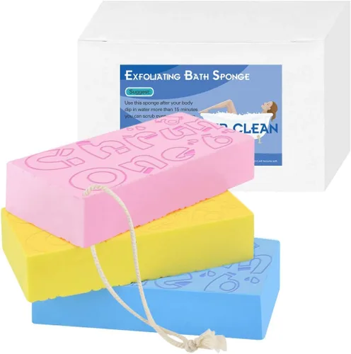 Vista 7 de Esponja de baño exfoliante, esponja de baño asiática para ducha, hidratante y exfoliante, esponja corporal, masajeador de celulitis, removedor