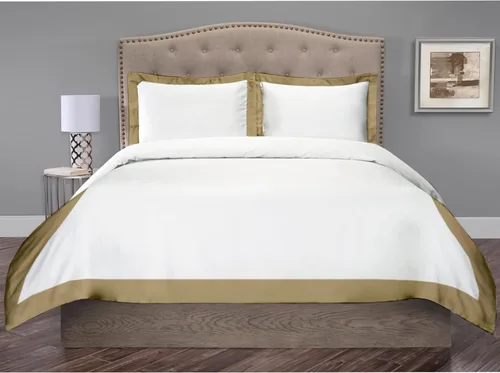 Vista 22 de Hotel Luxury - Juego de funda de edredón de 3 piezas de doble tono, 850 hilos, 100% algodón orgánico, colección de ropa de cama de alta calidad