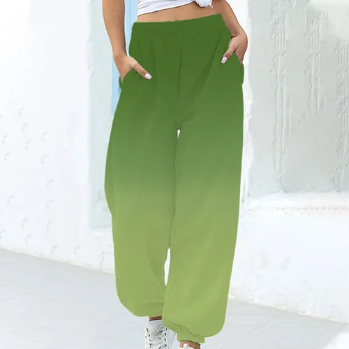 Vista 2 de Women Athletic Sweatpants Gradient Joggers Pants Baggy Wide Straight Leg Pants Fashion Loose Y2K Track Bottoms