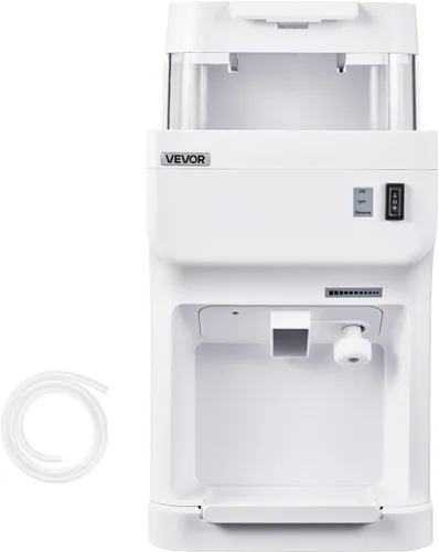Vista 9 de VEVOR Trituradora de hielo comercial, 220 libras por hora, máquina eléctrica de cono de nieve con caja de cubitos de hielo de 8 L, máquina de hielo