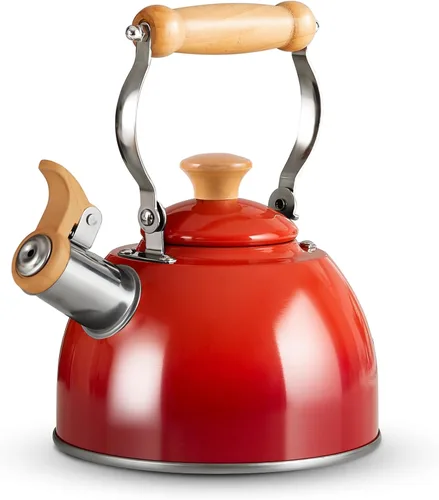 Vista 21 de ROCKURWOK - Tetera de estufa, tetera con mango ergonómico de tacto frío, tetera de acero inoxidable de grado alimenticio, tetera de estufa, tetera