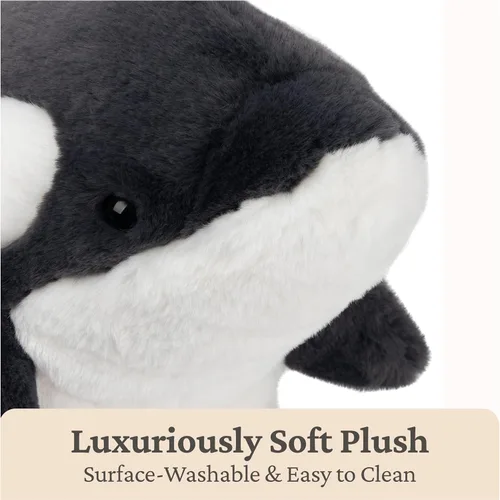 Vista 2 de GUND Flynn Orca Ballena de peluche, animal de peluche prémium de ballena para edades de 1 año en adelante, negro/blanco, 10 pulgadas