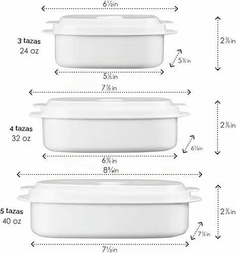 Vista 5 de Kit de 6 unidades de recipientes de cocina para microondas, vaporera y refrigerador, de Callypso Basics por Reston Lloyd, 1, Celeste