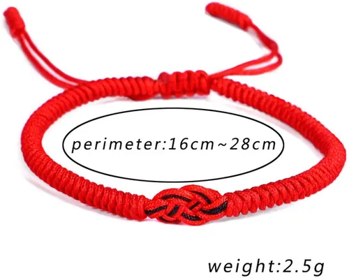 Vista 2 de kelistom Pulseras de cuerda budista hechas a mano para mujeres, hombres, niños y niñas, pulsera de cuerda tejida ajustable tibetana para protección