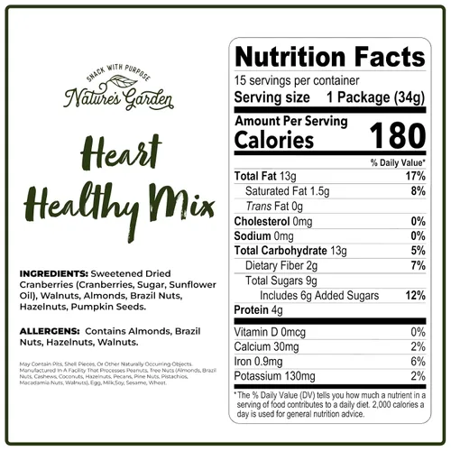 Vista 2 de Nature's Garden Heart Healthy Mix Single Serve - 18 onzas (1.2 onzas x 15 unidades)