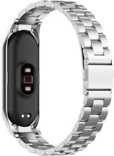 Vista 3 de PINHEN Correa de reloj compatible con Xiaomi Mi Band 7, correas de repuesto de metal de acero inoxidable para Mi Band 7