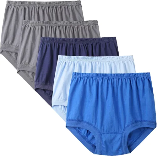 Vista 8 de Ropa interior transpirable para mujer, bragas de cintura alta, bragas suaves y elásticas, paquete de 5 Style-1