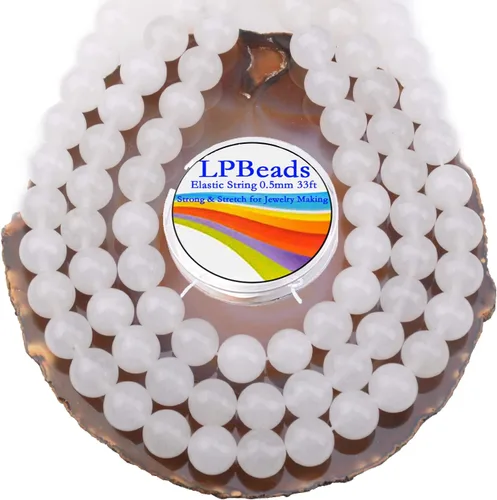 Vista 30 de LPBeads 100 Cuentas de 8mm Cuentas Redondas Naturales de Chakra, Cuentas Sueltas de Piedra Preciosa Redondas para Hacer Joyas con Cordón Elástico