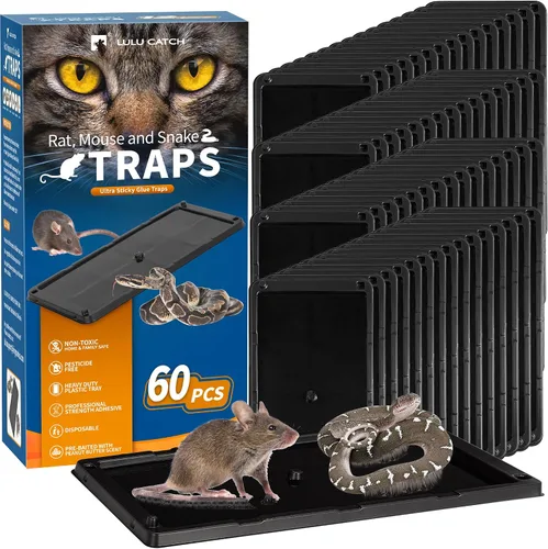 Vista 27 de LULUCATCH, trampas para ratones, 6 unidades de trampas grandes de pegamento para interiores para el hogar, tablas de pegamento a granel pre-cebadas