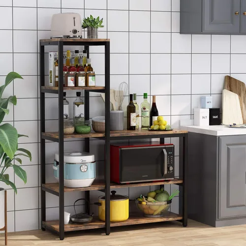 Vista 6 de Tribesigns Estante para hornear de cocina de 5 niveles con estante de almacenamiento, soporte independiente para horno de microondas, estante