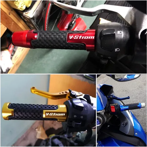 Vista 2 de Juego de manillar de motocicleta de 7/8 pulgadas de goma metálica para Suzuki DL650 DL1000 Vstrom V-Strom 650 1000 1050/1050/xt (color: negro)