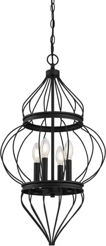Vista 4 de Westinghouse 6368600 Salma - Candelabro de interior con cuatro luces, acabado negro mate