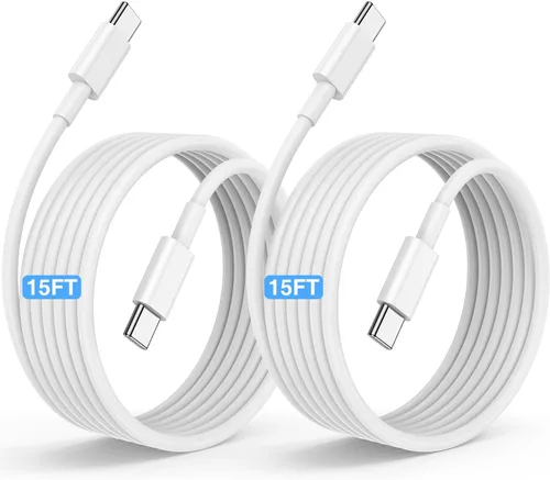 Vista 12 de Cable de carga rápida USB C a C de 10 pies, cable de carga largo tipo C a USB C para Apple iPhone 17 Pro Max/17 Air/16 Pro/15 Plus, MacBook Pro