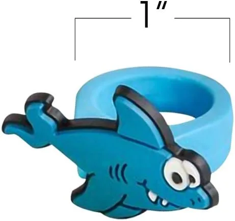 Vista 3 de ArtCreativity Anillos de goma Sea Life para niños, paquete de 24, adorables joyas infantiles para niñas y niños, divertidos colores surtidos