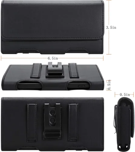 Vista 5 de BECPLT Funda para Google Pixel 9 Pro / 8 Pro / 6 / 4 XL con funda de cuero y clip para cinturón (negro)