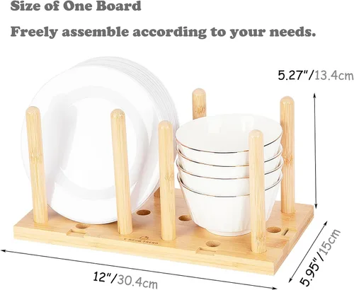 Vista 3 de Organizador de cajones de tablero de clavijas para cocina, organizadores de cajones de cocina para platos, platos, cuencos, condimentos, especias