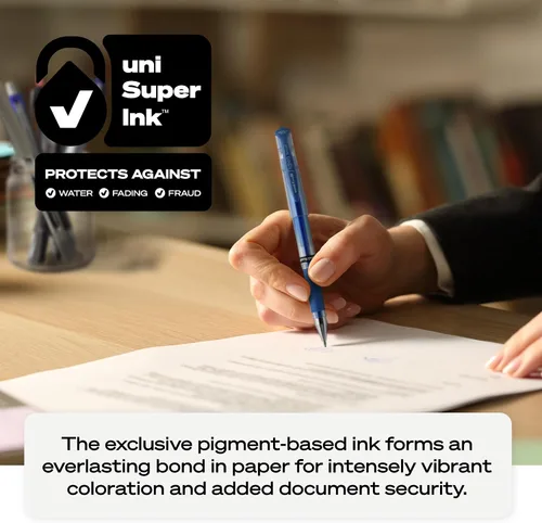 Vista 6 de Uniball Signo - Bolígrafos de impacto de gel, punta gruesa (0.039 pulgadas), plateado metálico, paquete de 12