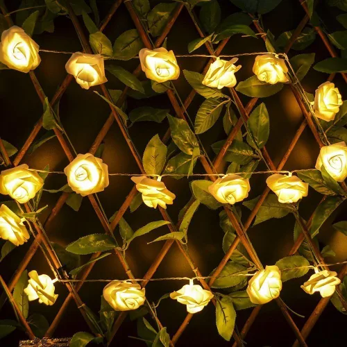 Vista 5 de FULLBELL Guirnalda de luces de hadas con 20 luces LED, funciona con pilas, luz decorativa para boda, día de San Valentín, fiesta de ensueño Blanco