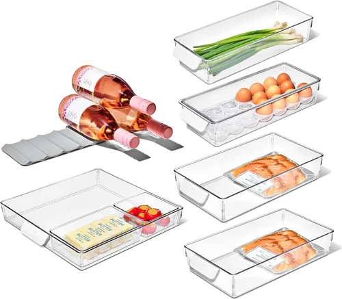 Vista 7 de OXO Good Grips Contenedor de Organización para Refrigerador 5 in x 10 in - para Contenedores de Bayas, Tazas de Yogur y Más