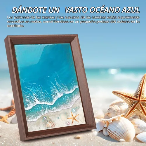 Vista 3 de Kit de Arte de Resina Oceánica KISREL, Kit de Resina Epoxy Transparente con Marcos, Conjunto Completo de Herramientas DIY para Principiantes