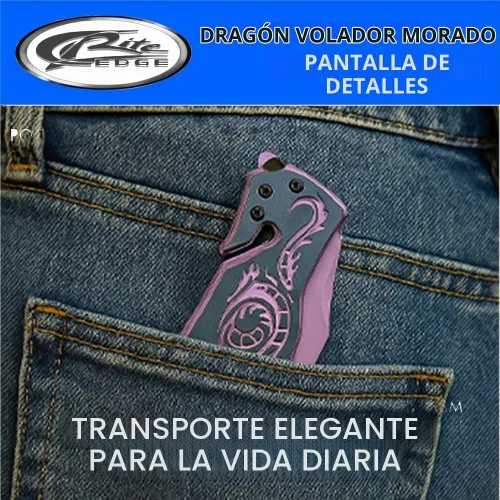 Vista 5 de SZCO Supplies 300586-PU Flying Dragon Assisted Open Rescue Utility Cuchillo plegable, morado, 7.75 pulgadas de longitud
