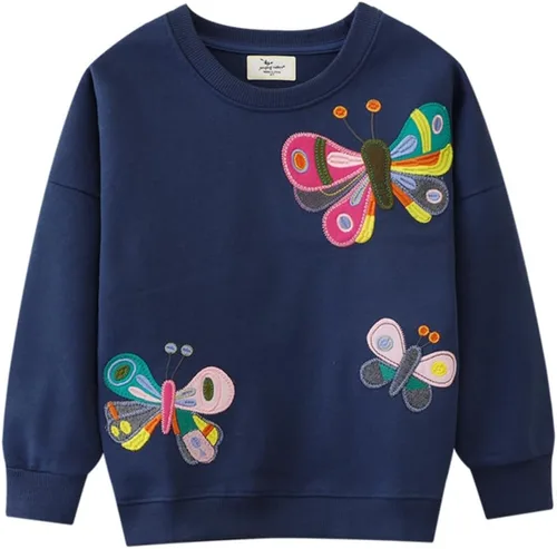 Vista 71 de Sudaderas para niñas pequeñas, cuello redondo, sin botones, de manga larga, para invierno, casual, ropa 2T-7T, Dinosaurio