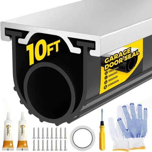 Vista 19 de Holikme Sello para puerta de garaje, kit de retención de riel de aluminio preperforado, fácil de instalar, combinación de anillo en U + O duradero