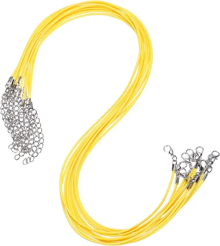 Vista 49 de MECCANIXITY 10 cordones de collar encerado de 18 pulgadas, cadena de collar a granel con cierre de 0.059 in de cuerda de cuero encerado para hacer