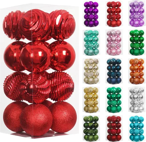 Vista 46 de XmasExp Juego de 24 mini esferas de Navidad inastillables para bolas de árbol de Navidad, 1.18 pulgadas (negro)