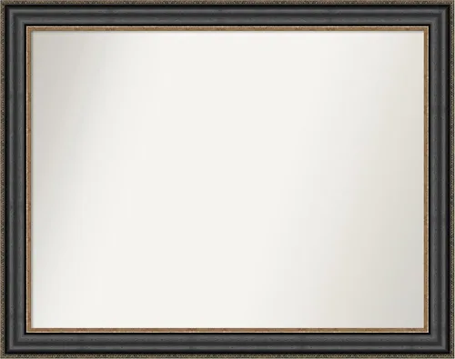 Vista 555 de Amanti Art Espejo personalizado, espejo de baño negro puente, espejo de pared o espejo de tocador de baño sobre el fregadero (26 x 26 pulgadas)