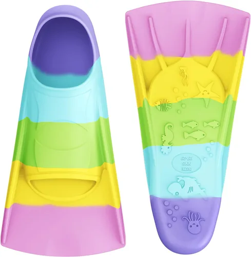 Vista 35 de Gintenco Aletas de Natación, Aletas de Natación para Niños para Natación de Vueltas, Aletas de Tamaño de Viaje con Bolsa de Malla, Aletas