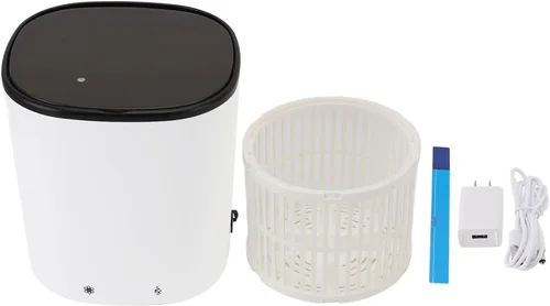 Vista 9 de Lavadora pequeña de 2000 mAh recargable portátil con cesta de drenaje para calcetines de ropa interior, mini máquina de lavandería compacta