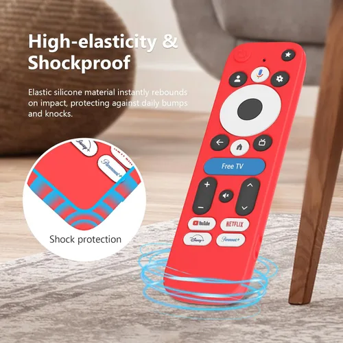 Vista 4 de Funda para Onn Google TV 4K Pro Remote Control 2025, funda de protección completa con cordón, funda de silicona suave para control remoto Onn Google