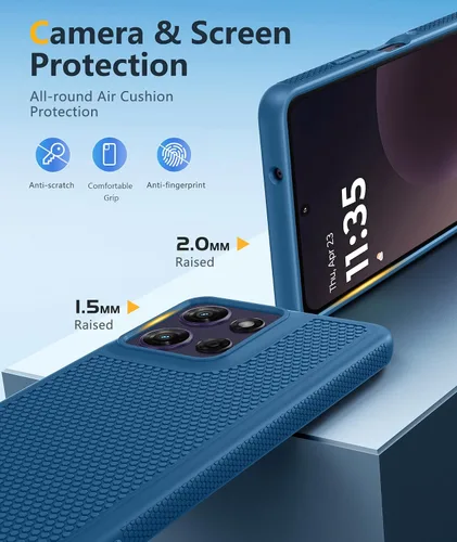 Vista 103 de FNTCASE Funda para iPhone 17 Pro: Fundas delgadas translúcidas de color azul claro compatibles con MagSafe, protección completa de la cámara