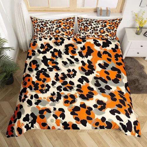Vista 27 de Juego de ropa de cama de piel de vaca para niños y niñas, funda de edredón con estampado de estrellas de piel de vaca occidental, funda de edredón