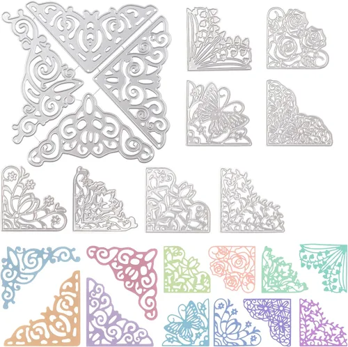 Vista 8 de Troqueles de corte de metal de flores 3D para hacer tarjetas, 6 plantillas de estampado de flores en espiral para álbumes de recortes, papel