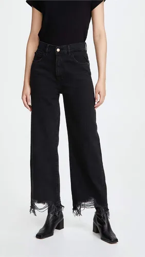 Vista 2 de DL1961 Jeans Hepburn de pierna ancha y tiro alto para mujer