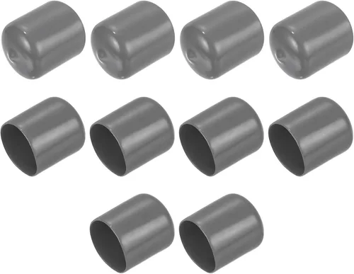 Vista 256 de uxcell 10 tapas de goma para extremos de 0.591 in de identificación, tapa de extremo redondo, protectores de rosca de tornillo, color negro