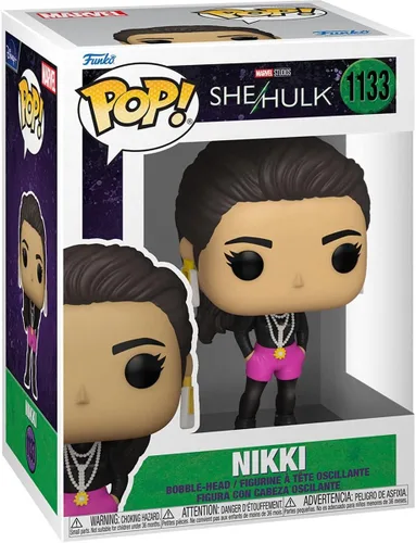 Vista 2 de POP Marvel: [She Hulk] Attorney at Law - Figura de vinilo de Nikki Funko (con funda protectora de caja compatible), multicolor, 3.75 pulgadas
