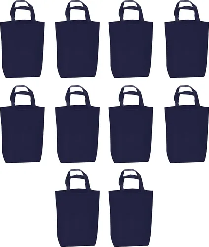 Vista 17 de DISCOUNT PROMOS Customizable Large Tote Bag, Set of 10/50/100 Heavy Duty & Reuseable Bulk Pack - Purple