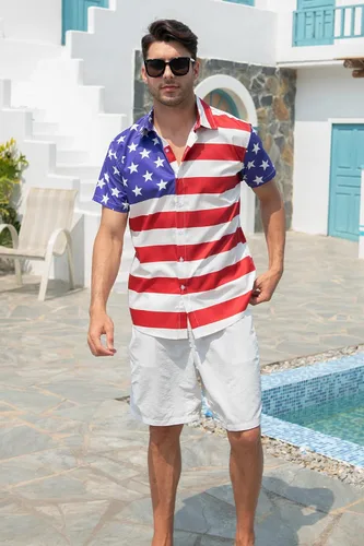Vista 3 de uideazone Camisas hawaianas divertidas para hombre, diseño gráfico 3D, con botones, manga corta, tropical, vacaciones, playa, Aloha