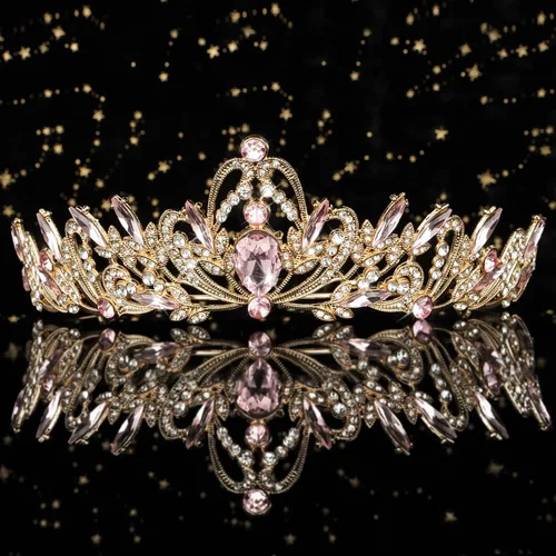 Vista 6 de Coronas para mujer Tiara para niñas Corona de princesa, 1 unidad (paquete de 1), Metal