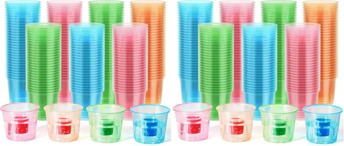 Vista 10 de JOLLY CHEF - 100 vasos de bomber desechables, vasos de plástico transparente de 4 onzas Vasos de plástico resistentes y vasos de bomba para tomas