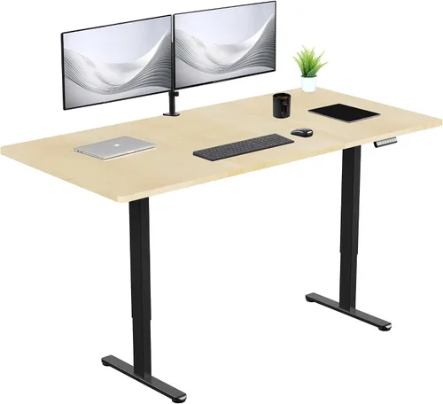 Vista 37 de VIVO DESK-KIT-E2B1B - Escritorio eléctrico de pie con motor doble, ajuste de altura de memoria, serie E2B, marco negro superior negro, DESK-KIT-E2B1B