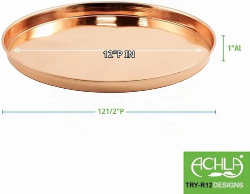 Vista 7 de Achla Designs - Bandeja redonda de 12", cobre