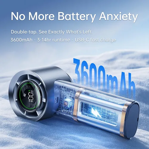 Vista 7 de MUXNW Mini Turbo Jet Fan: Ventilador Personal Portátil Pequeño de Bolsillo de Mano Recargable con Batería Operado por USB para Mantenerse Fresco