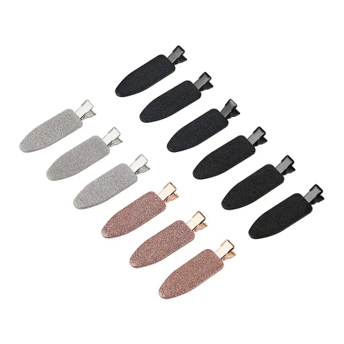 Vista 5 de 12 piezas de pinzas para el cabello suaves, pinzas planas para peinar el cabello 12 unidades (animal)..