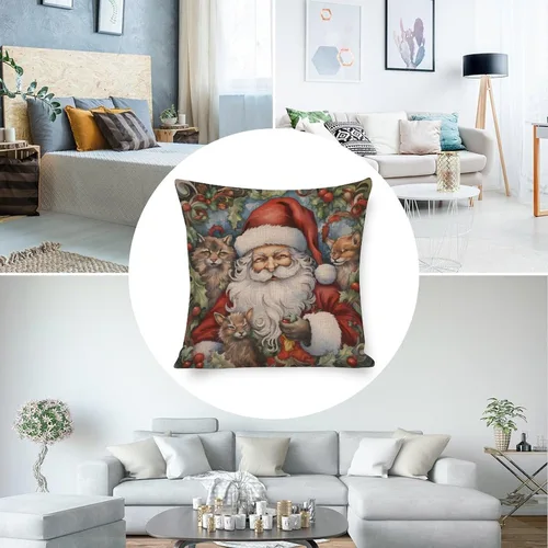 Vista 5 de Hellote - Funda de cojín de lino para sofá, dormitorio, automóvil, 16 x 16 pulgadas, decoración de invierno para el hogar
